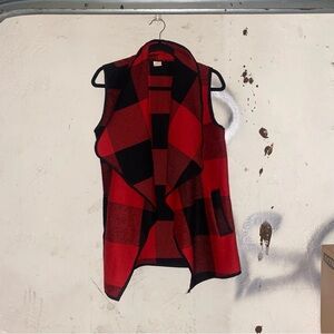 Red and Black Checkered Women's Vest